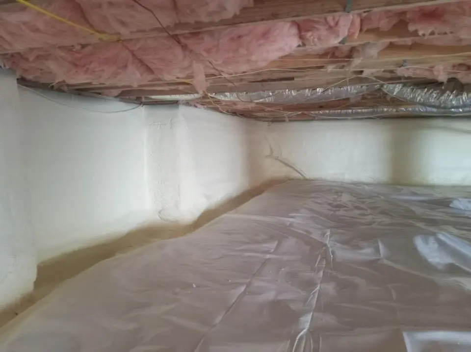 Crawl space encapsulation with closed-cell spray foam for Attic Insulation in Potomac Mills